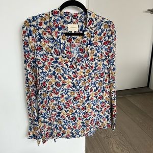 Sezane Paris Chic Patterned Colorful Blouse Size 38